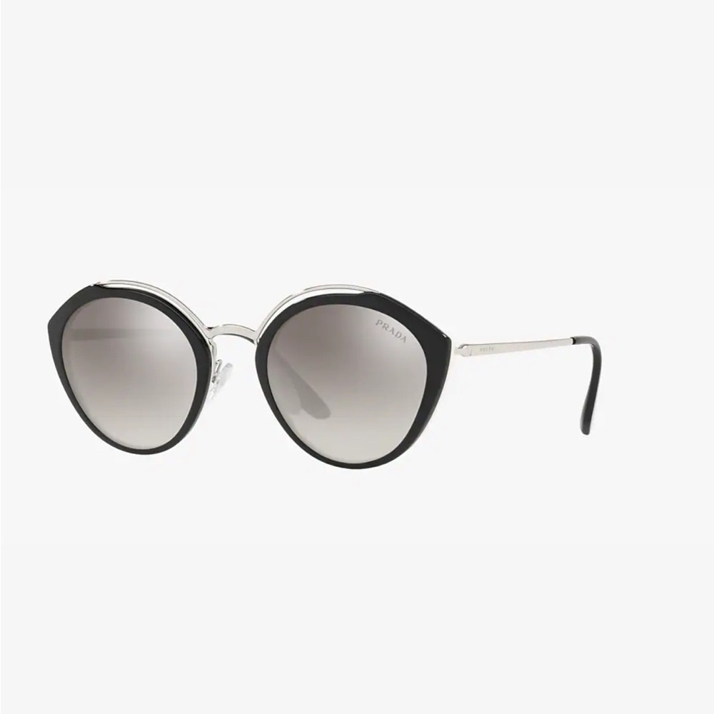 Prada Women's Black and Silver Sunglasses
